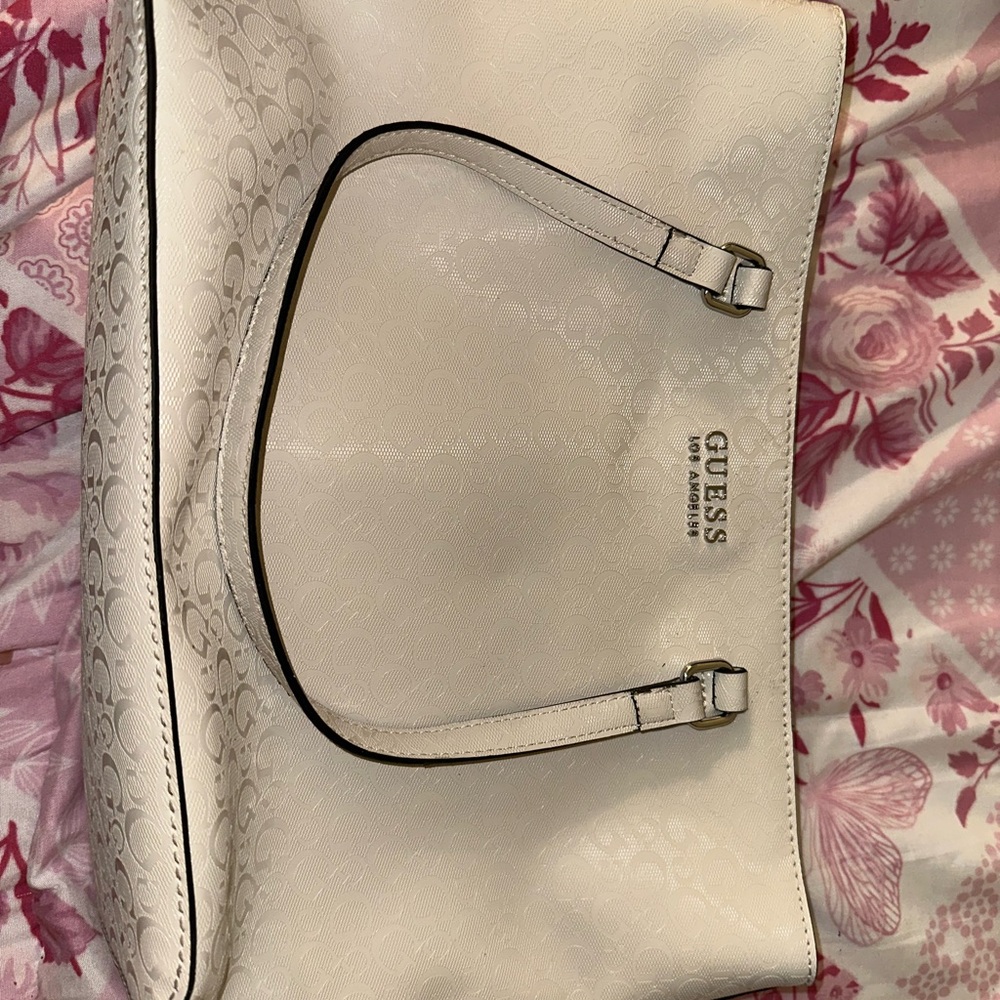 Guess White Tote Bag with Structured Design